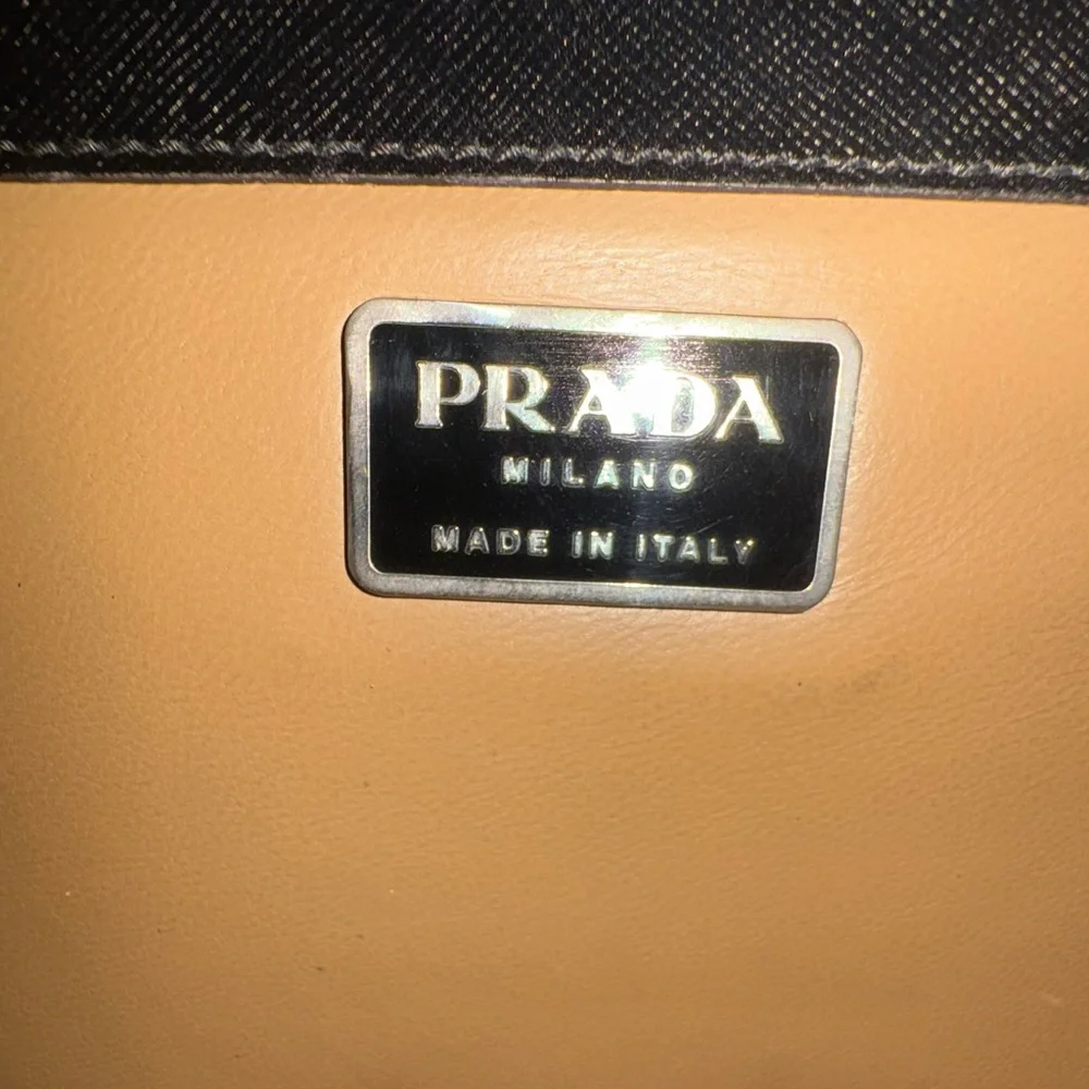 Prada Saffiano Leather Briefcase Black Milano Italy